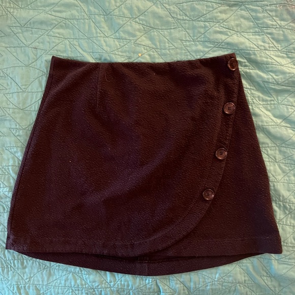 Maeve Knit Mini Wrap Skirt Black Medium - Picture 2 of 12